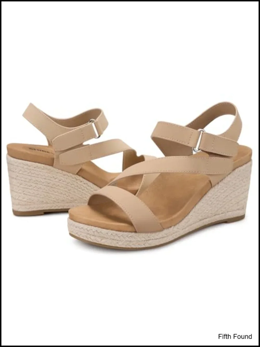 Wedge Sandals with Arch Support - Cushioned Espadrille Platform Ankle Strap